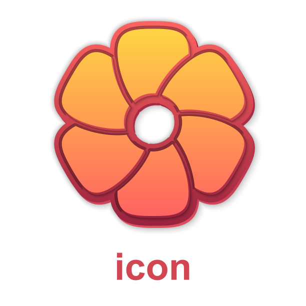 金色的花图标孤立在白色的背景图片下载