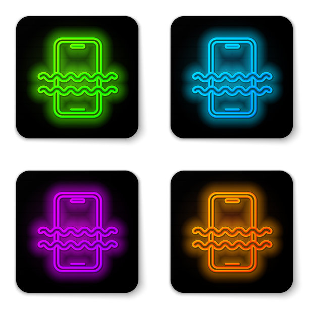 发光的霓虹灯线可溶于水的手机图标图片下载