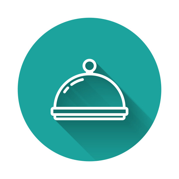 白色的线覆盖着一个托盘食物图标图片下载