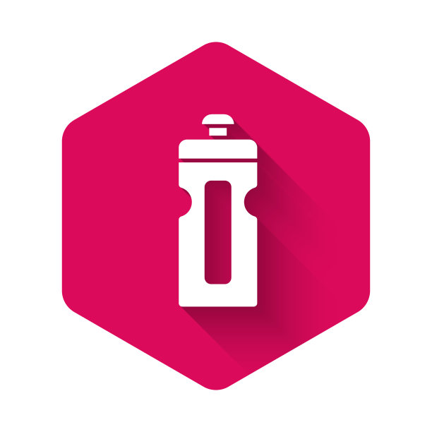 白色健身摇壶图标孤立与长图片下载