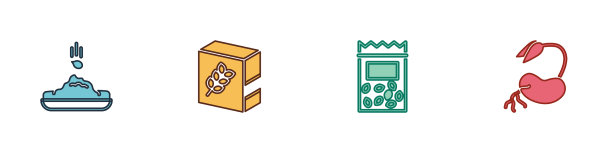 Set seed flour pack pack full seeds plant设置种子面粉包满种子植物图片下载