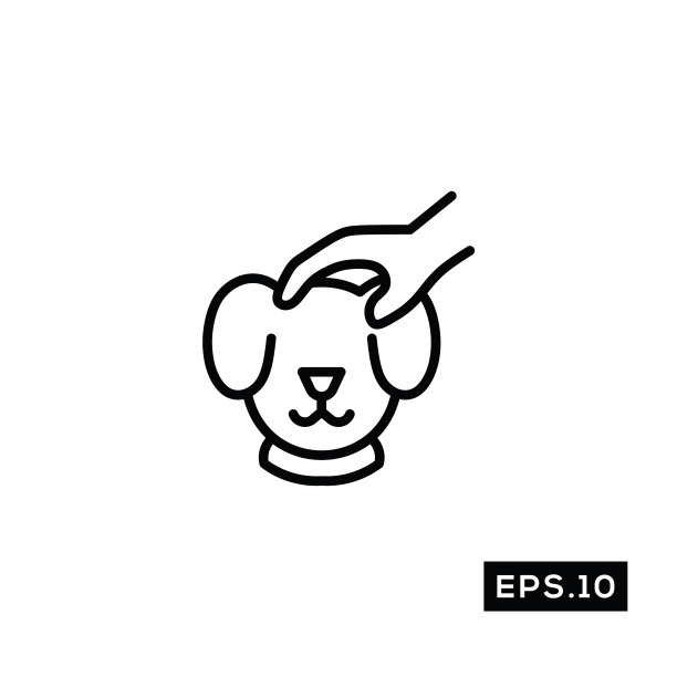 宠物沙龙线图标，宠物美容图标或标志图片下载