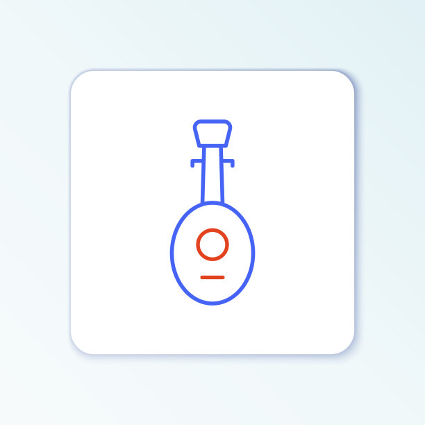 线乐器琵琶图标隔离上图片下载