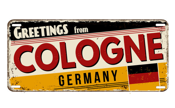 科隆复古生锈金属板的问候图片下载