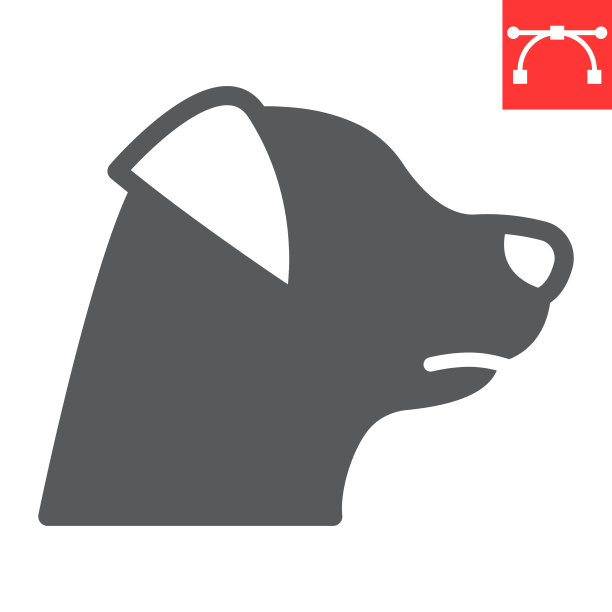 狗头字形图标宠物和动物狗图片下载