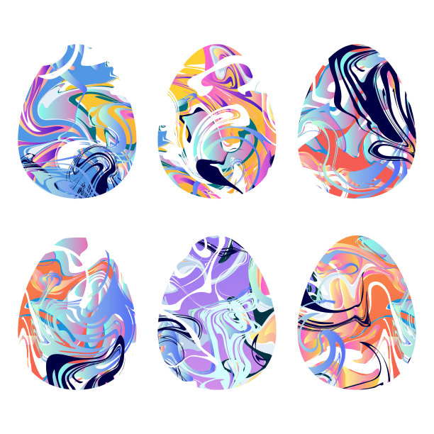 大理石纹理彩绘蛋套图片下载