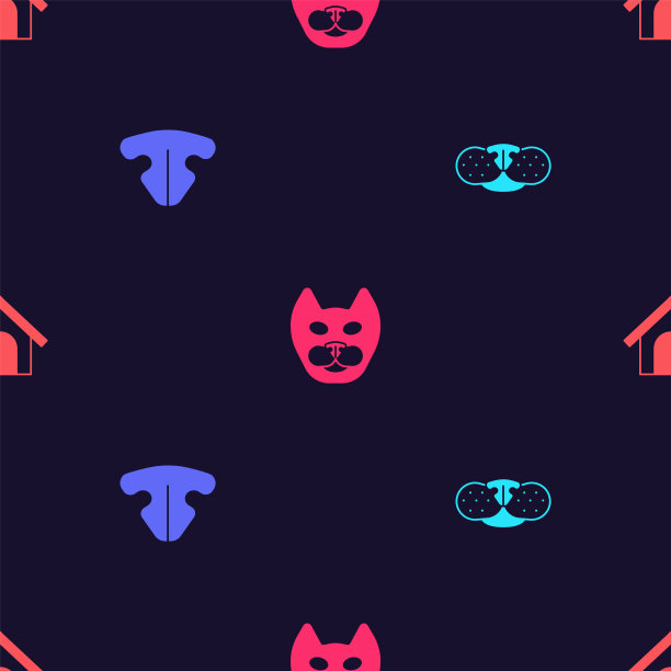 猫鼻和狗屋设置为无缝模式图片下载