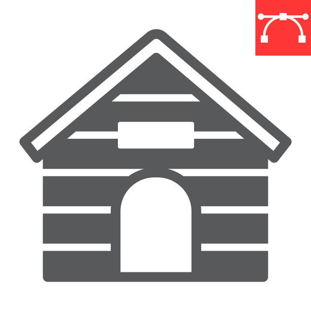 犬舍字形图标宠物和家木制狗屋图片下载