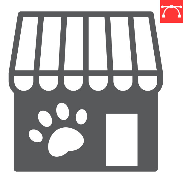 宠物商店字形图标建筑和市场宠物图片下载