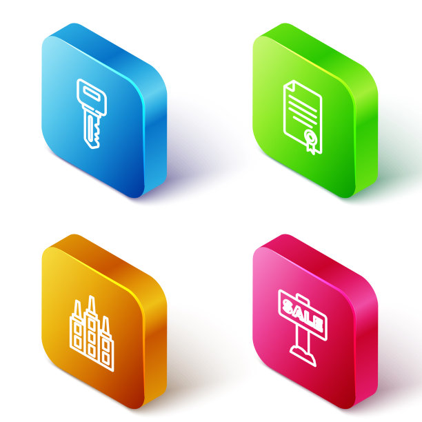 设定等距线屋键合同摩天大楼图片下载