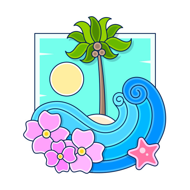 欢迎来到热带天堂复古海报设计。享受阳光复古向量图片下载