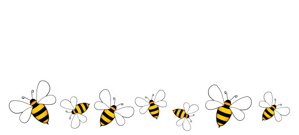 横幅上有卡通可爱的蜜蜂吉祥物快乐蜜蜂图片下载