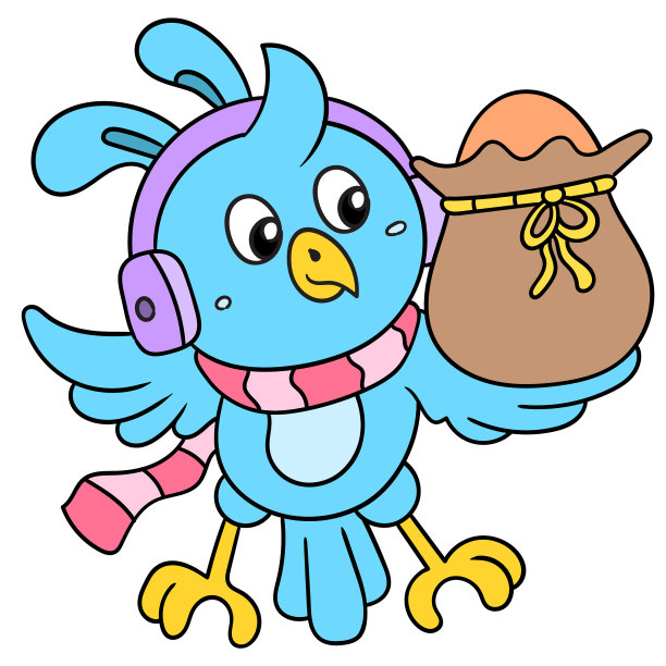 小鸟听着耳机里的音乐图片下载