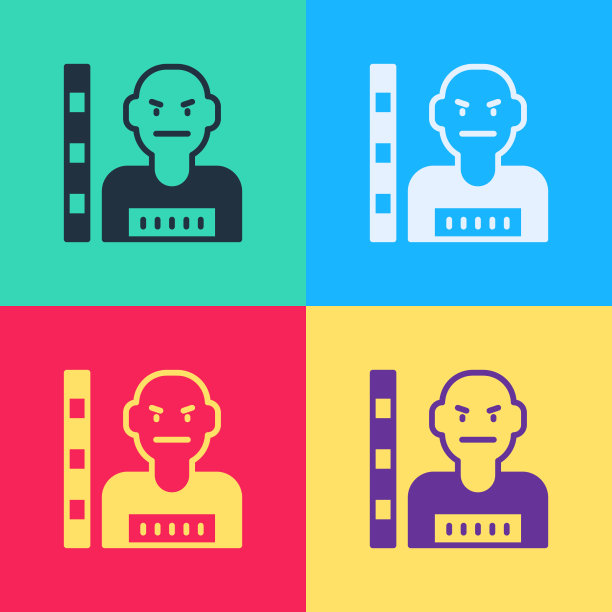 波普艺术嫌疑犯犯罪偶像孤立的颜色图片下载