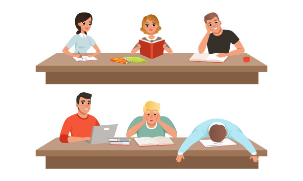 学生们为考试做准备图片下载