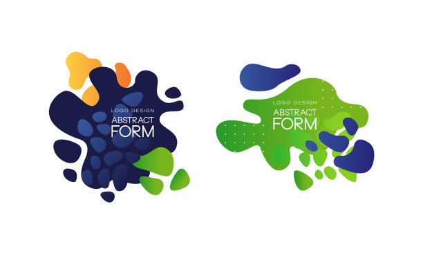 抽象形式的标志集彩色动态几何图片下载