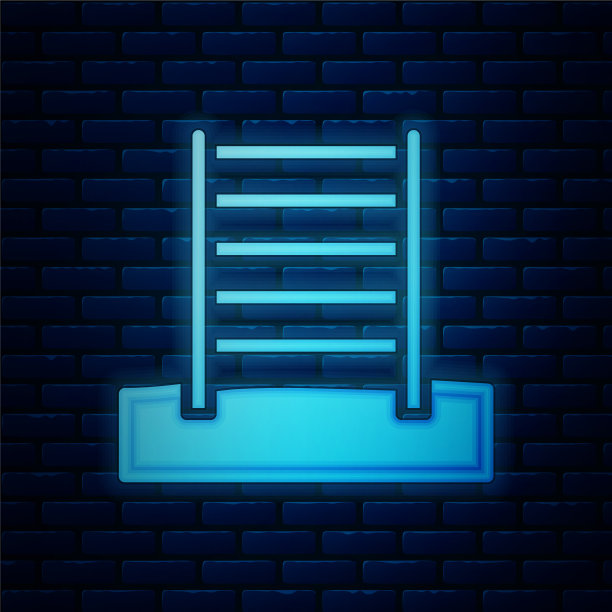 发光的霓虹灯木制瑞典墙孤立的图标图片下载