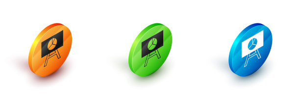 与图表图标隔离的等距板图片下载