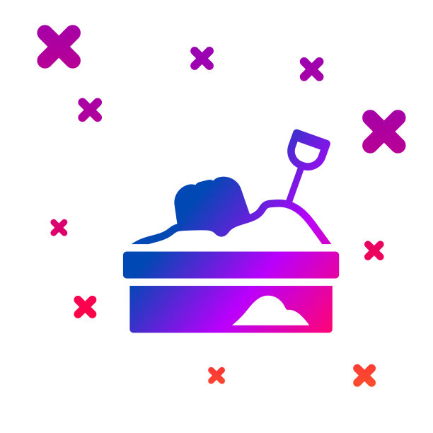 彩色沙盒与沙图标隔离在白色图片下载