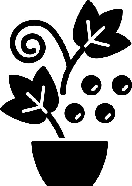 浆果灌木和藤蔓黑色字形图标图片下载