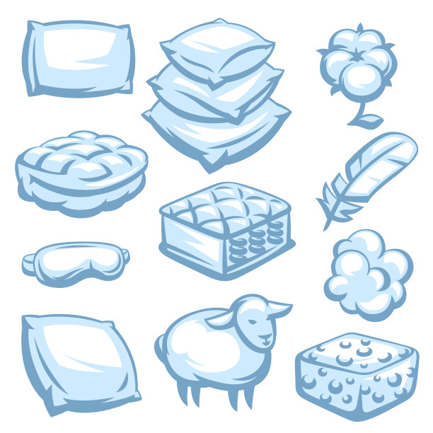 布置卧室用品，床上用品和睡眠用品图片下载