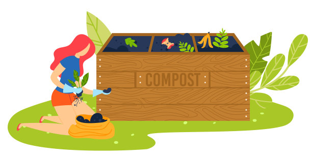 堆肥废物分类食物女孩再利用有机图片下载
