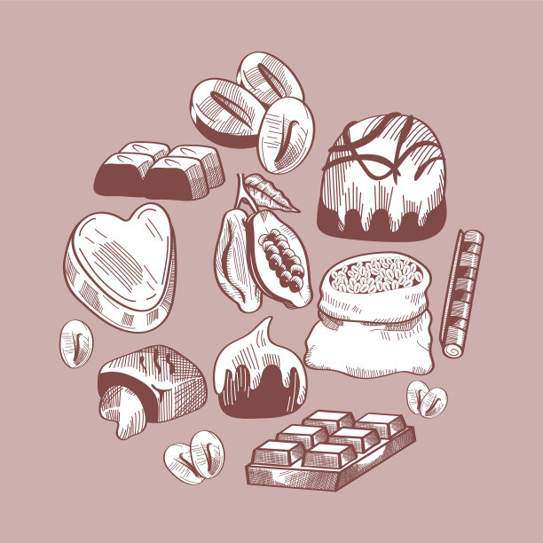 巧克力配料周围图片下载