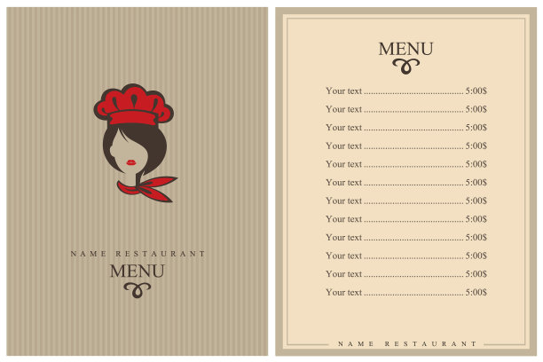 餐厅的菜单设计图片下载