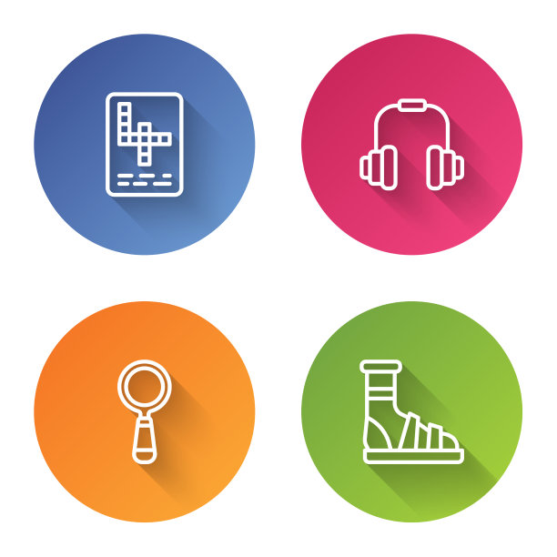 设线字谜耳机放大镜图片下载