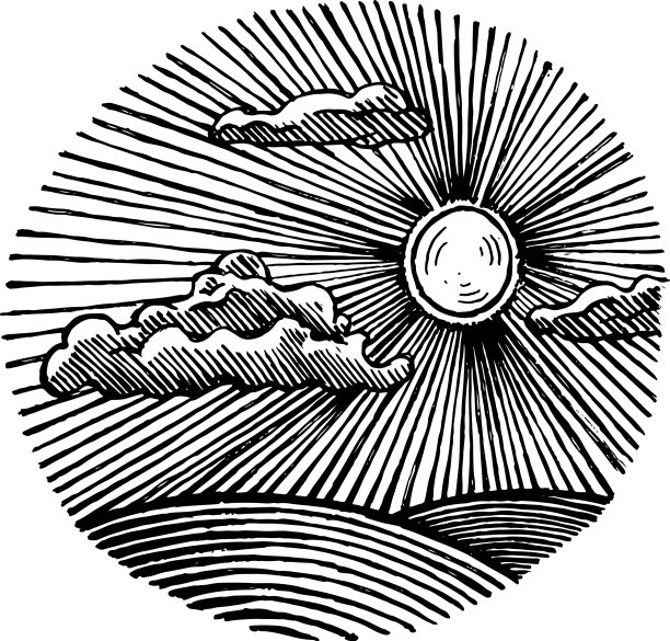 有阳光和田野的景观图片下载