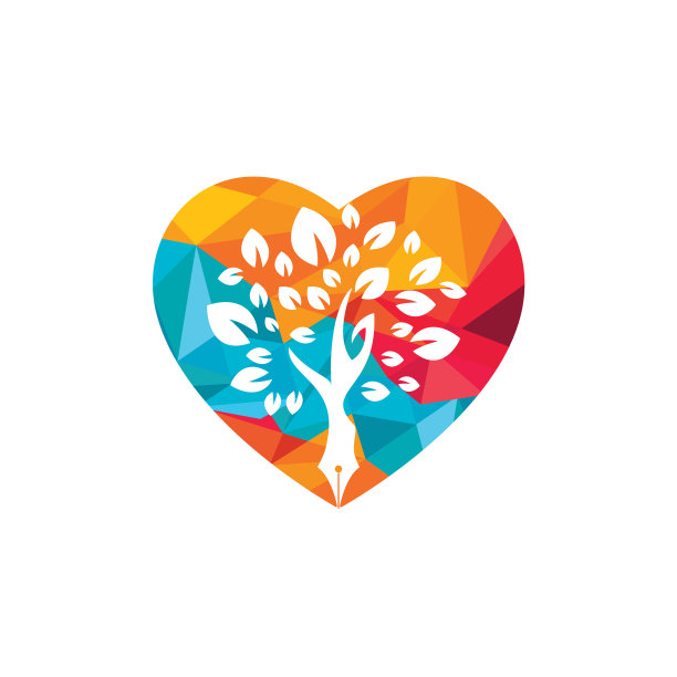 写作者爱与自然的标志概念图片下载