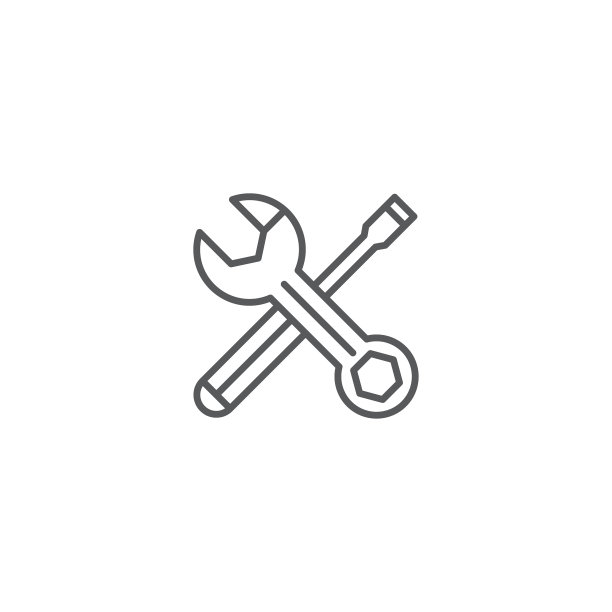 孤立的螺丝刀和扳手工具图标图片下载