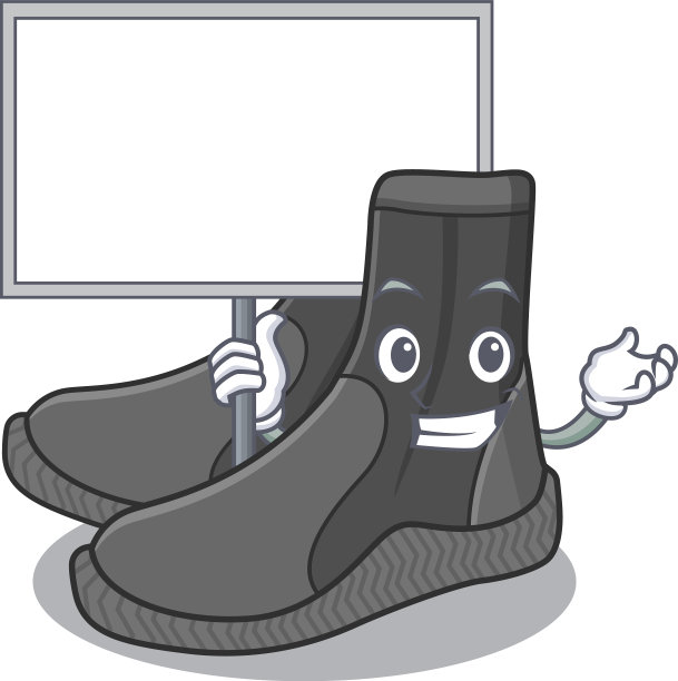 可爱的吉祥物设计潜水靴带板图片下载