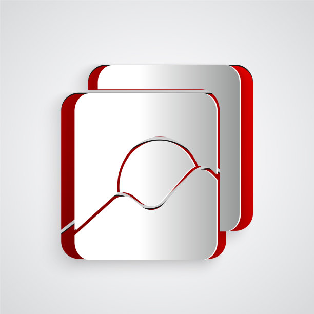 剪纸照片图标孤立在灰色背景图片下载