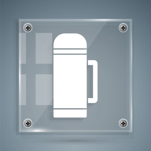 白色热水瓶容器图标隔离在灰色图片下载