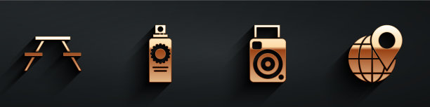 在野餐桌上摆上防晒喷雾图片下载