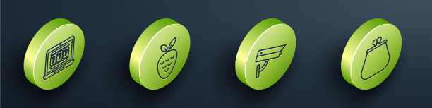 设置等距笔记本电脑和老虎机赌场老虎机图片下载