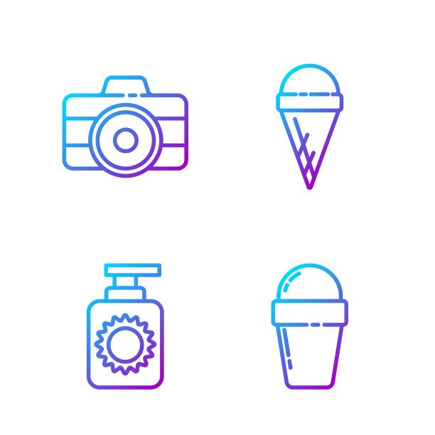 在华夫蛋筒防晒霜喷雾中放置冰淇淋图片下载