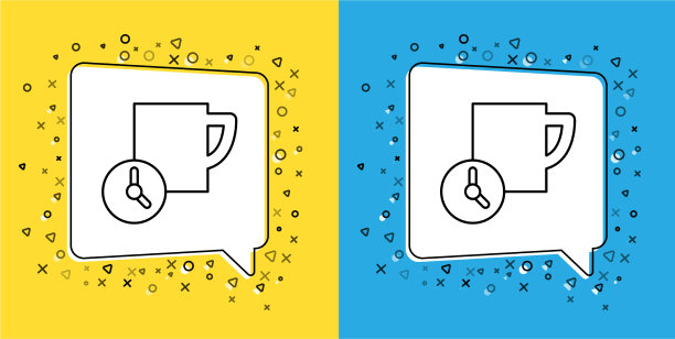 将线时间管理图标隔离在黄色上图片下载