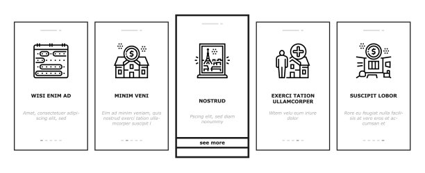 度假出租放置在登机图标集图片下载
