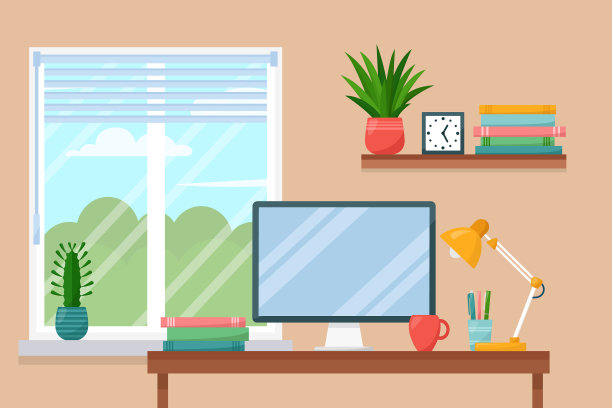 工作场所房间内部的工作柜在家里图片下载