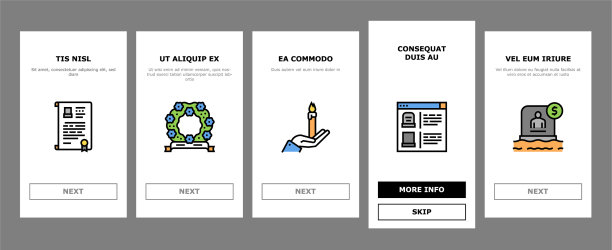 葬礼葬礼服务上的图标集图片下载