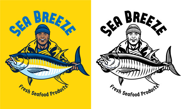 渔夫和他的大黄鳍金枪鱼图片下载