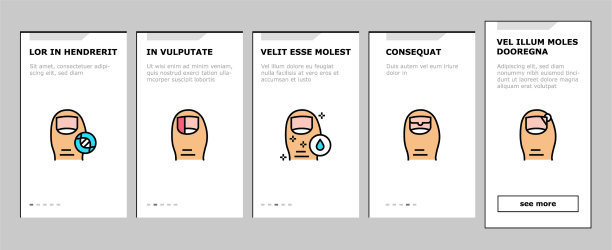 嵌顿指甲疾病的图标设置图片下载