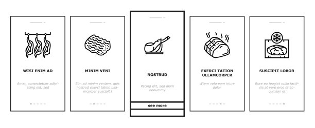肉类工厂产品上的图标集图片下载