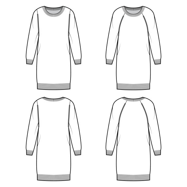 套圆领连衣裙毛衣技术时尚图片下载
