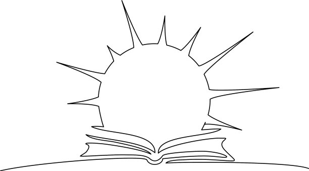 翻开书用阳光盖过书页的符号图片下载