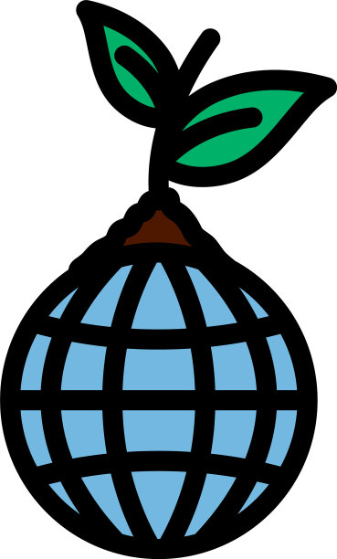 带有萌芽图标的行星图片下载