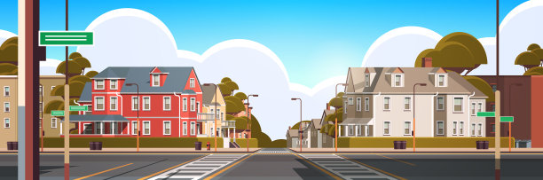 城市立面建筑空无一人城市街道图片下载