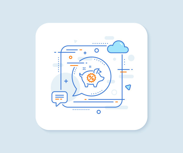 小猪销售线图标购物折扣标志图片下载